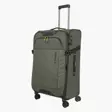 Khakifarvet stor Travelite Briize softcase-kuffert med forlomme, sidespænde og fire dobbelthjul
