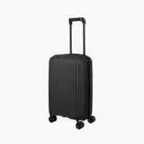 Sort Travelite Skymate kabinekuffert med lodrette riller og fire dobbelthjul